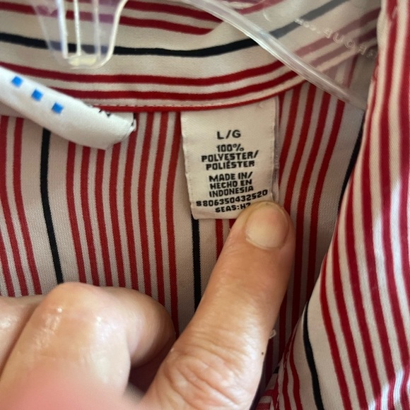 COVINGTON-women’s shirt Blouse Top Size LG Striped - Picture 3 of 6